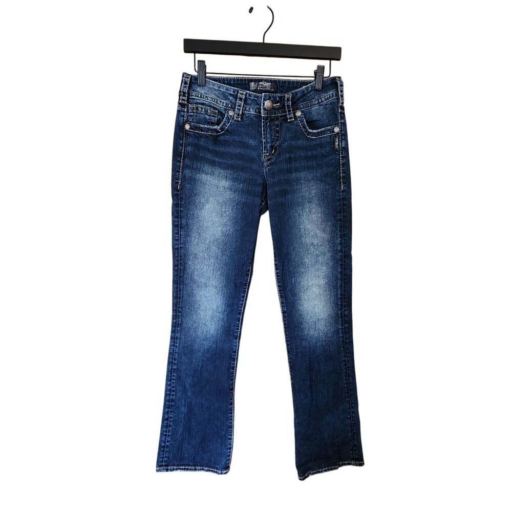Silver Jeans Co. Suki Mid Slim Bootcut Jeans W29/L31 Fluid Denim Womens Blue